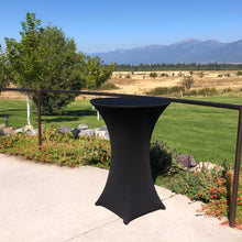 Load image into Gallery viewer, Black Spandex Cocktail Tablecloths