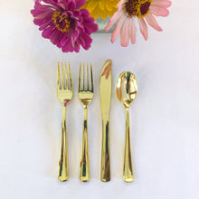 Load image into Gallery viewer, Gold Plastic Utensils
