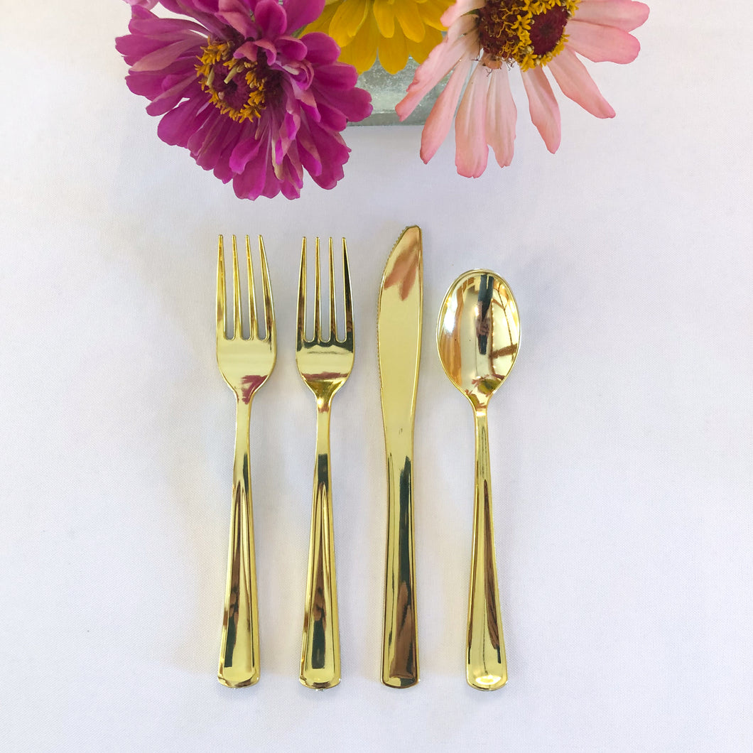 Gold Plastic Utensils