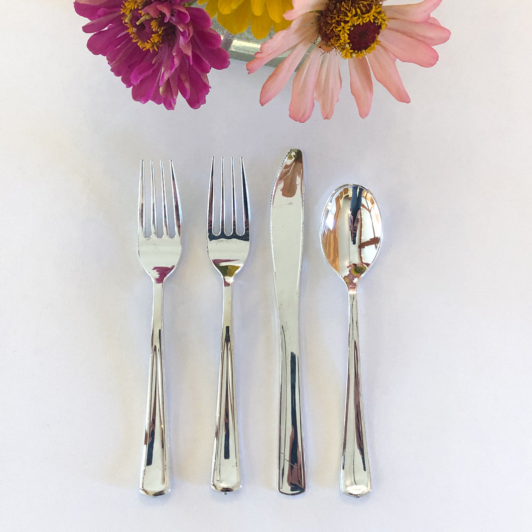 Silver Plastic Utensils