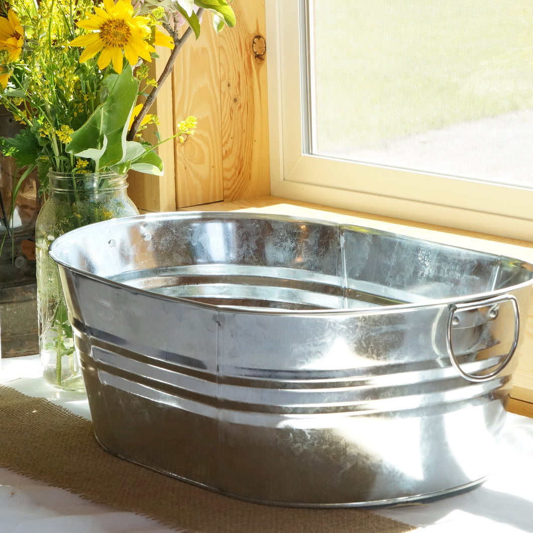 Galvanized Metal Tub - Medium