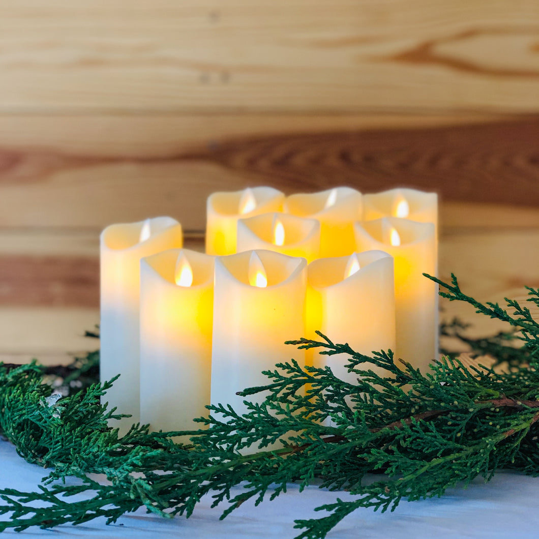 Ivory Pillar Candles (Per Set of 9)