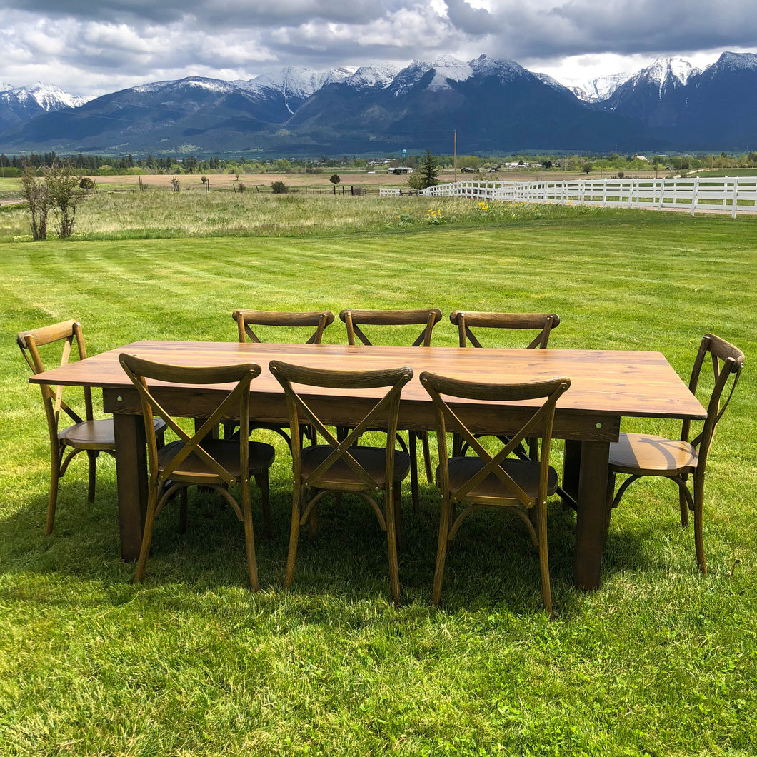 Farm Table and Crossback Chairs